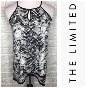 The Limited Black Pattern Keyhole Racerback Tank